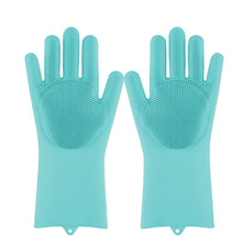 Load image into Gallery viewer, Magic Silicone Dishwashing Scrubber Dish Washing Sponge Rubber Scrub Gloves Kitchen Cleaning 1 Pair